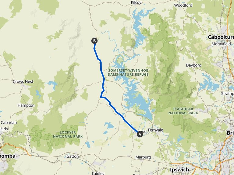 Lowood to Toogoolawah bike Tour Komoot